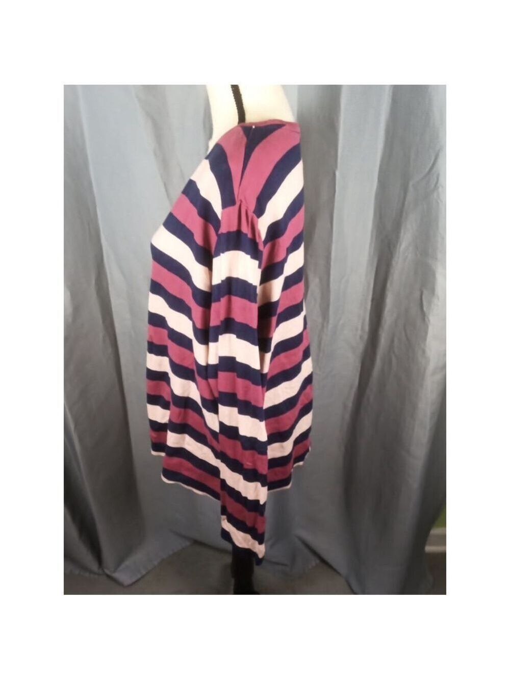 Kim Rogers Women's Long Sleeve Tee Burgundy Navy Pink 1X - Picture 2 of 4